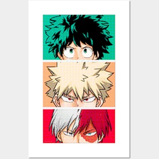 Boku no hero academia + Retro Style Posters and Art